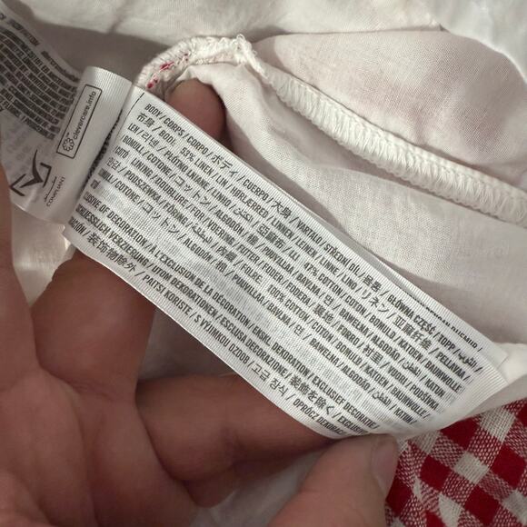 The A&F Linen-Blend Button Skort, Red Gingham, XXSP - Picture 8 of 8